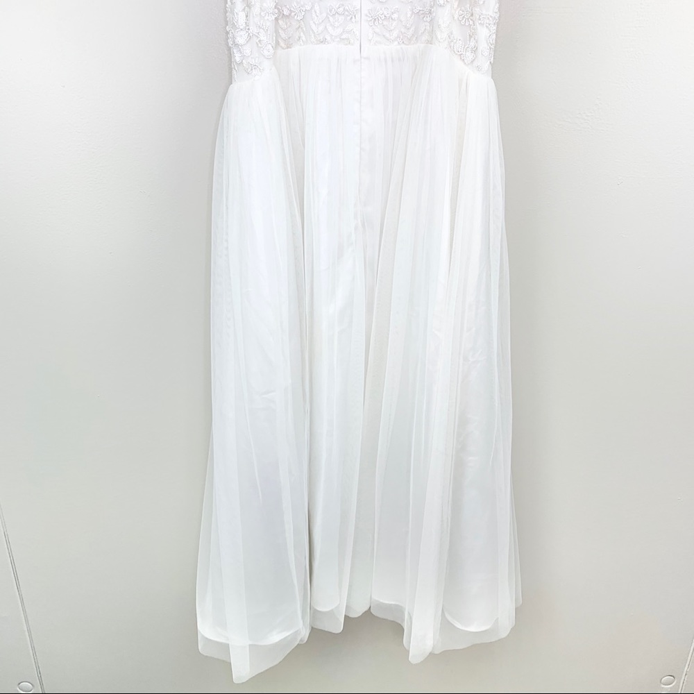 Adrianna Papell Beaded Floral Dress White Size 10 - Picture 11 of 14